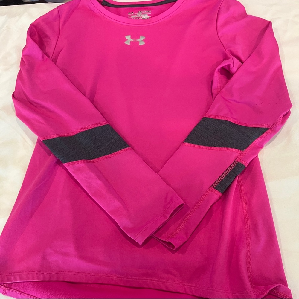 Under Armour Kids Fuchsia Long Sleeve Tee